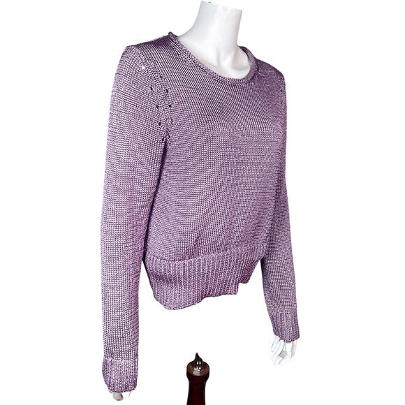 Banana Republic sweater Large L NWT purple shimmer chunky...